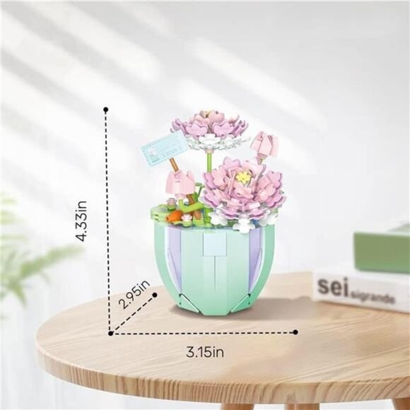 Lotus Flower Building Set, Mini Cute Botanical Collection Flower Bonsai Plant - Picture 3 of 7